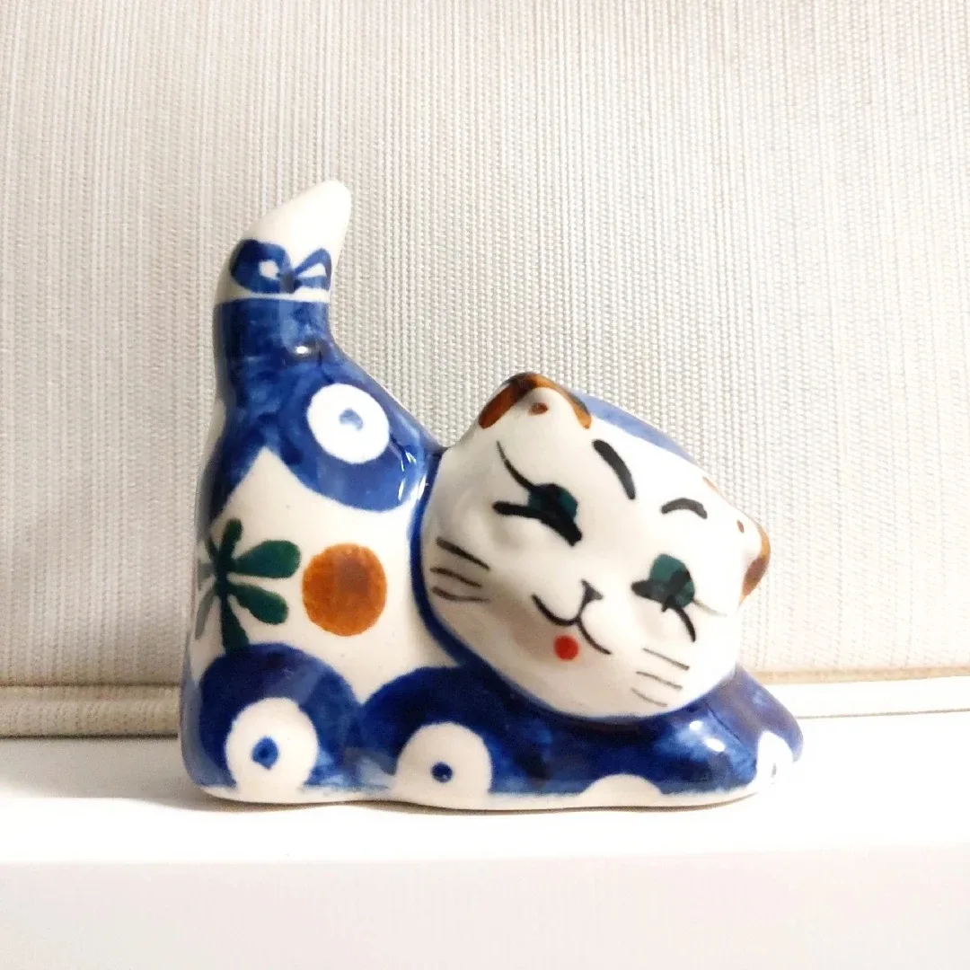 Polish Pottery 2" Cat Figurine thumbnail