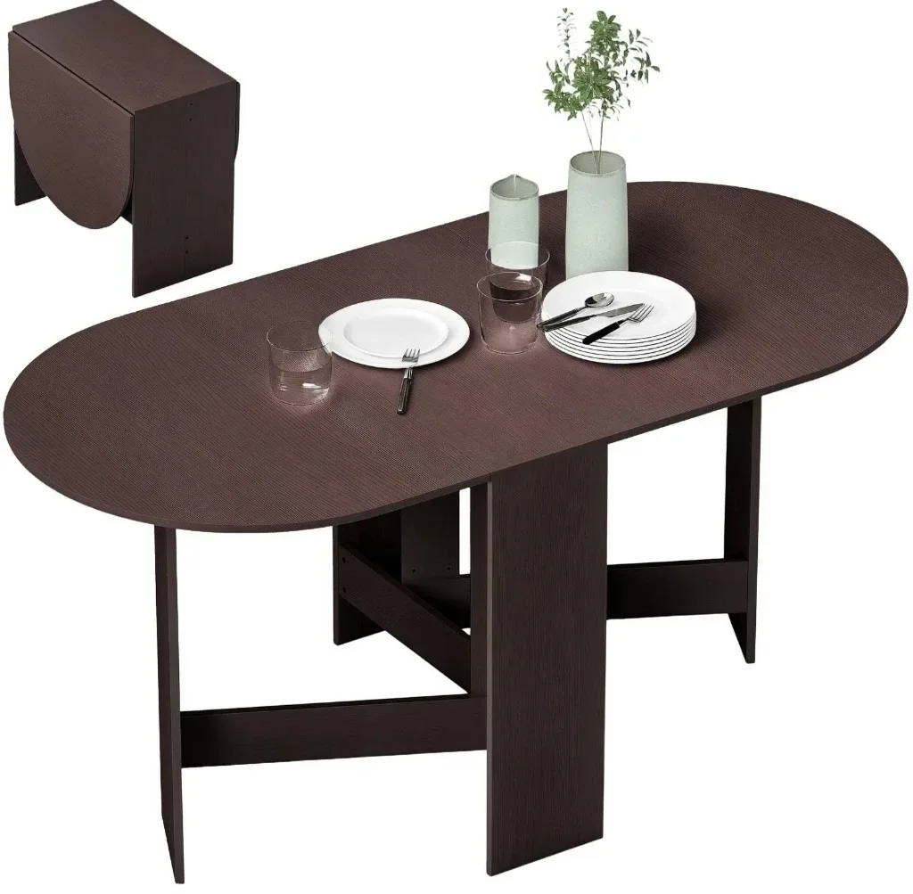 Dark Brown Drop Leaf Dining Table