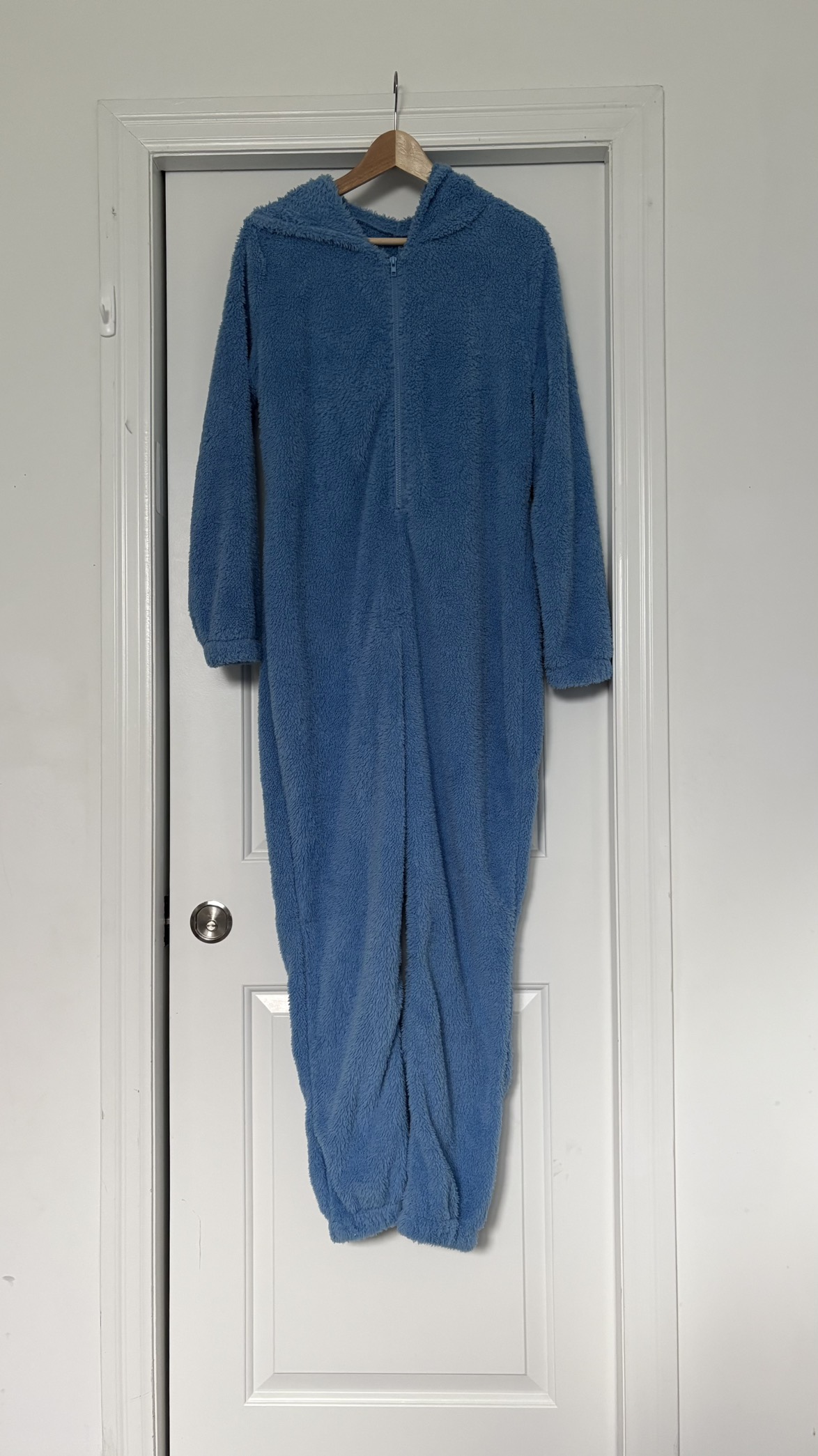 Women’s medium blue fleece onesie