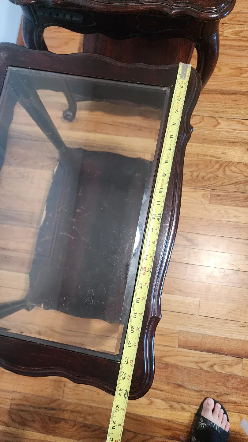 Pair of Vintage Glass Top End Tables image indicator(6)