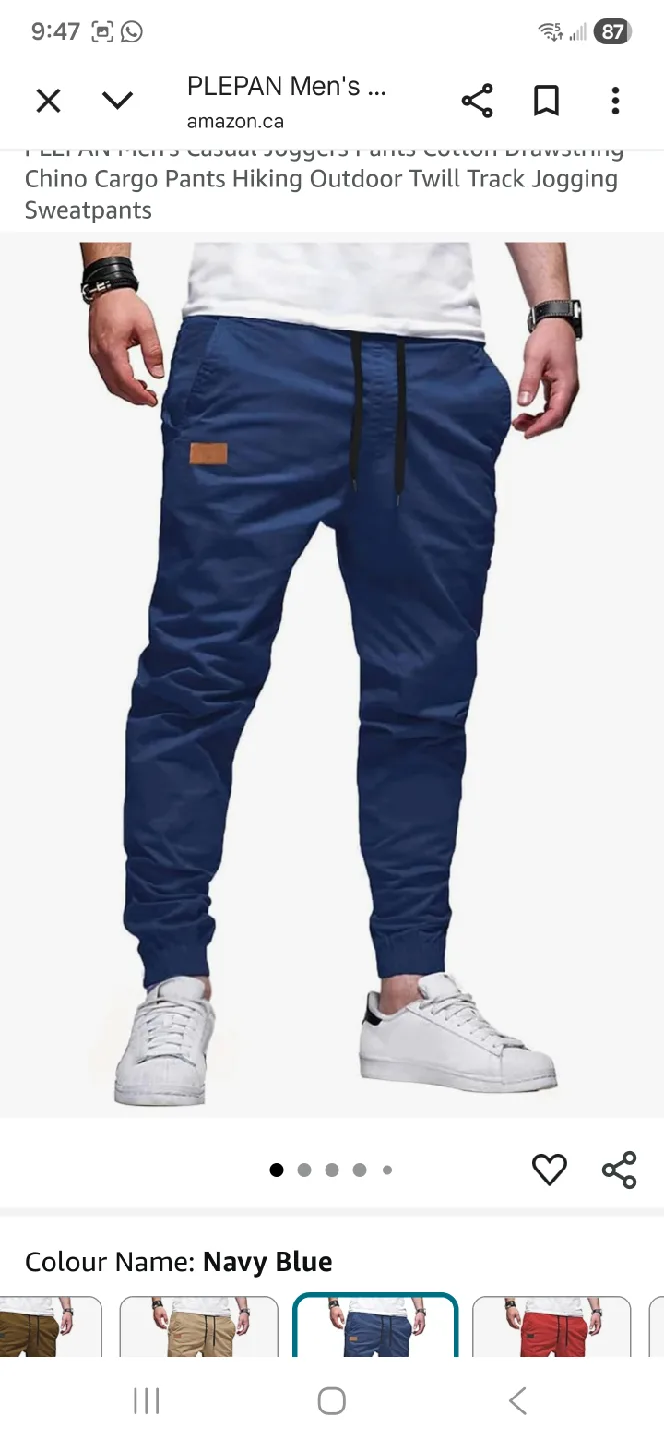 PLEPAN Men's Joggers - Navy, Khaki, Army Green image indicator(3)