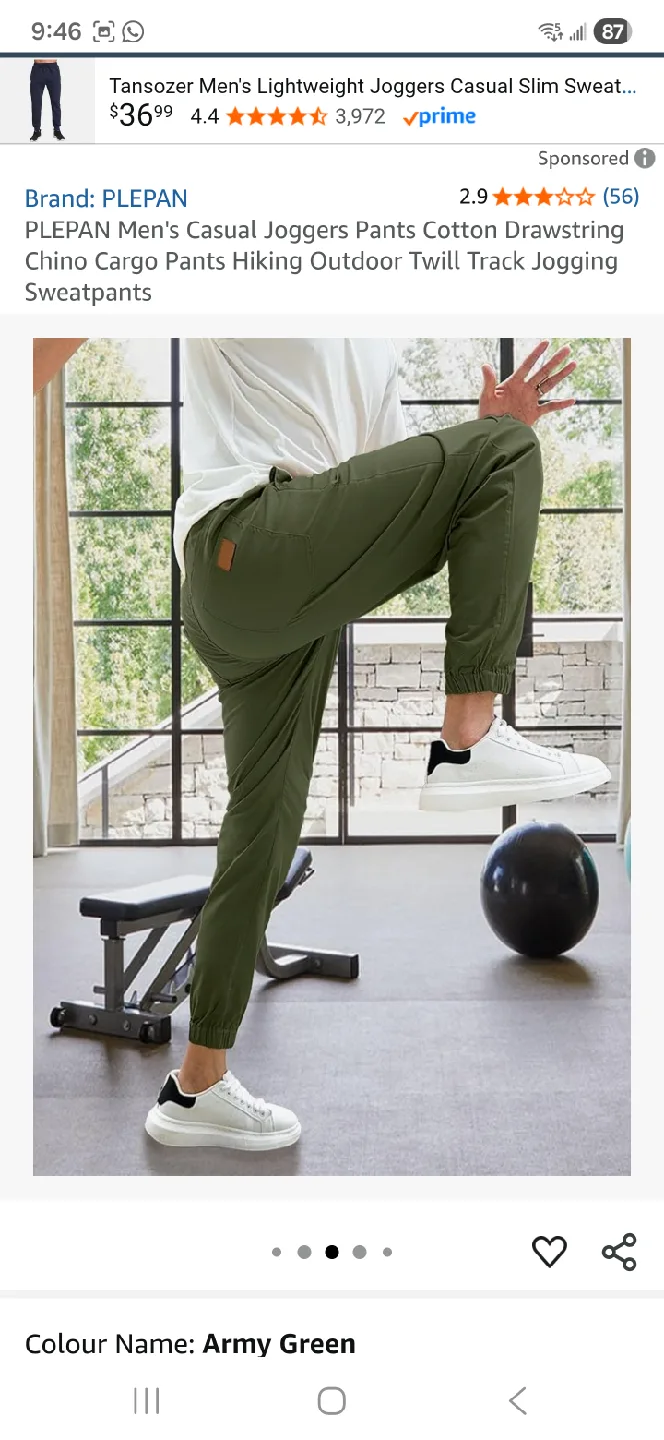 PLEPAN Men's Joggers - Navy, Khaki, Army Green image indicator(5)