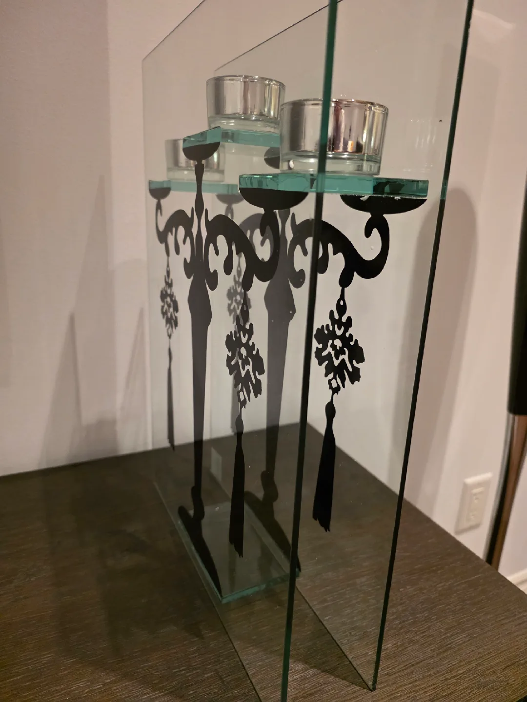 Glass & Metal 3 Candle Holder image indicator(2)