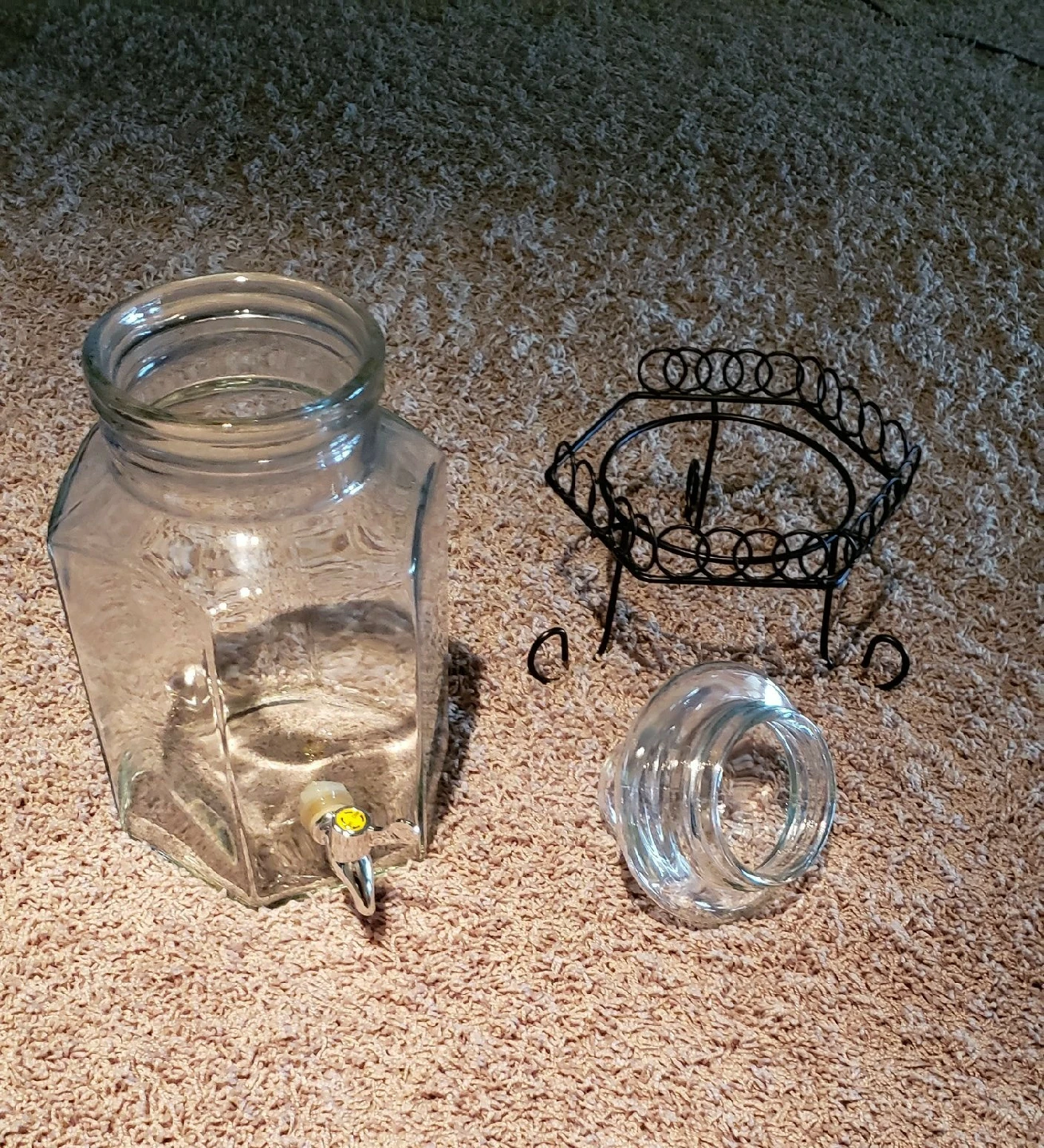 Glass Beverage Dispenser with Stand