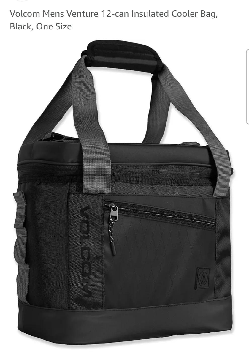 New Volcom Venture 12-Can Insulated Cooler Bag - Black thumbnail