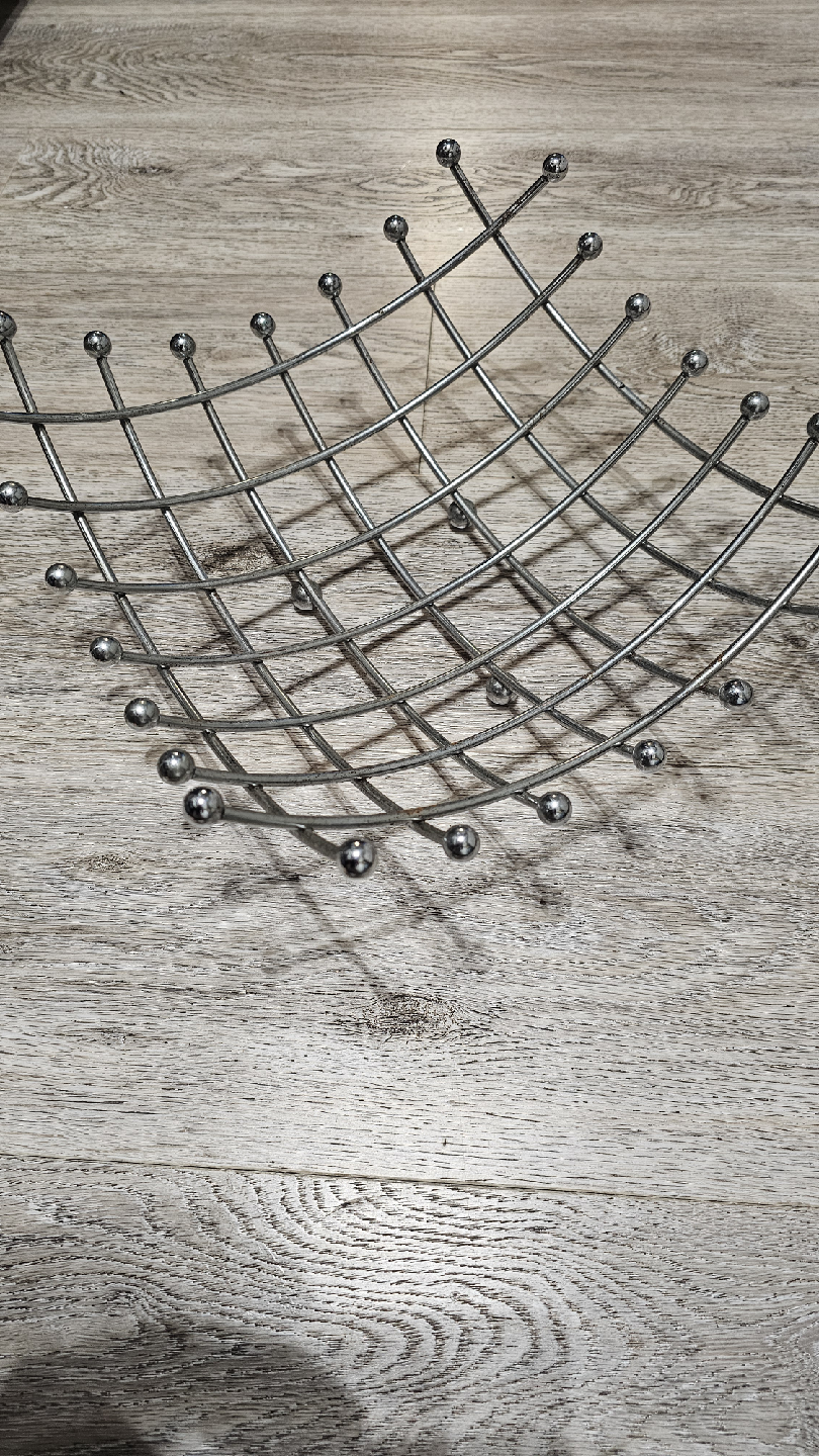 silver metal basket decor - photo 2