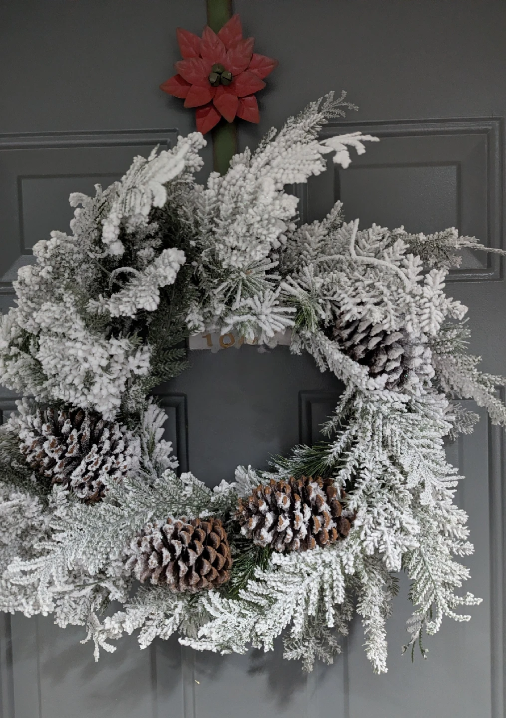 Holiday Wreath with Festive Over the Door Hook