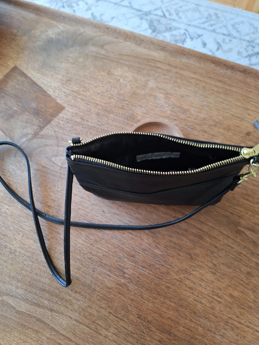 Genuine Leather Black Crossbody Bag - photo 2