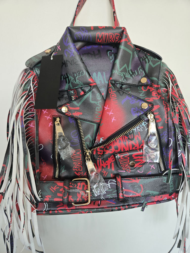 Backpack: Vegan Leather Graffiti Jacket