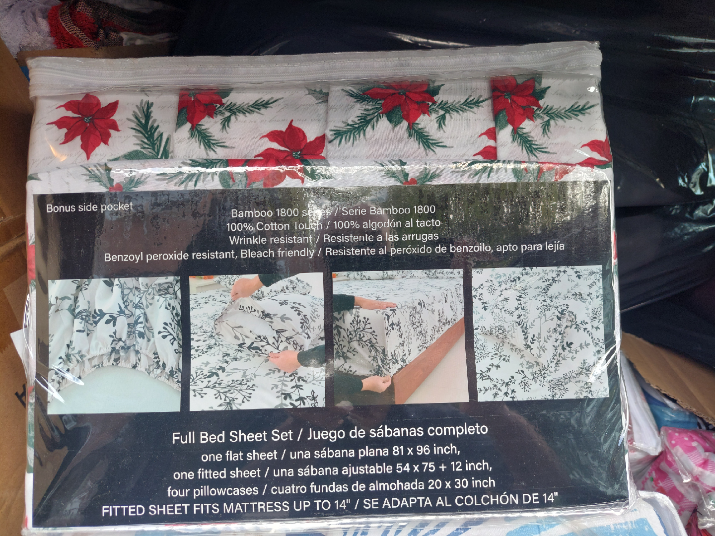 Bamboo 1800 Full Bed Sheet Set - New