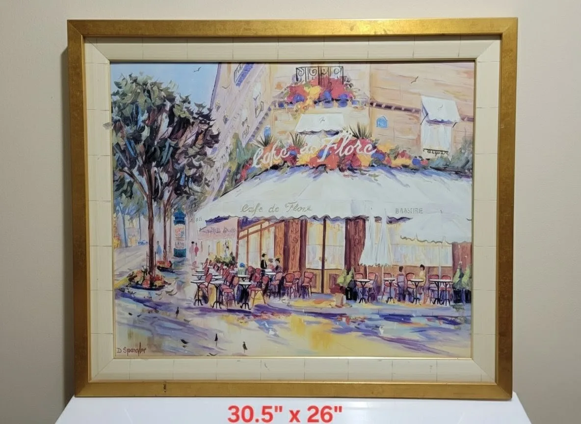 Cafe de Flore Painting by D. Spangler, 30.5" x 26"