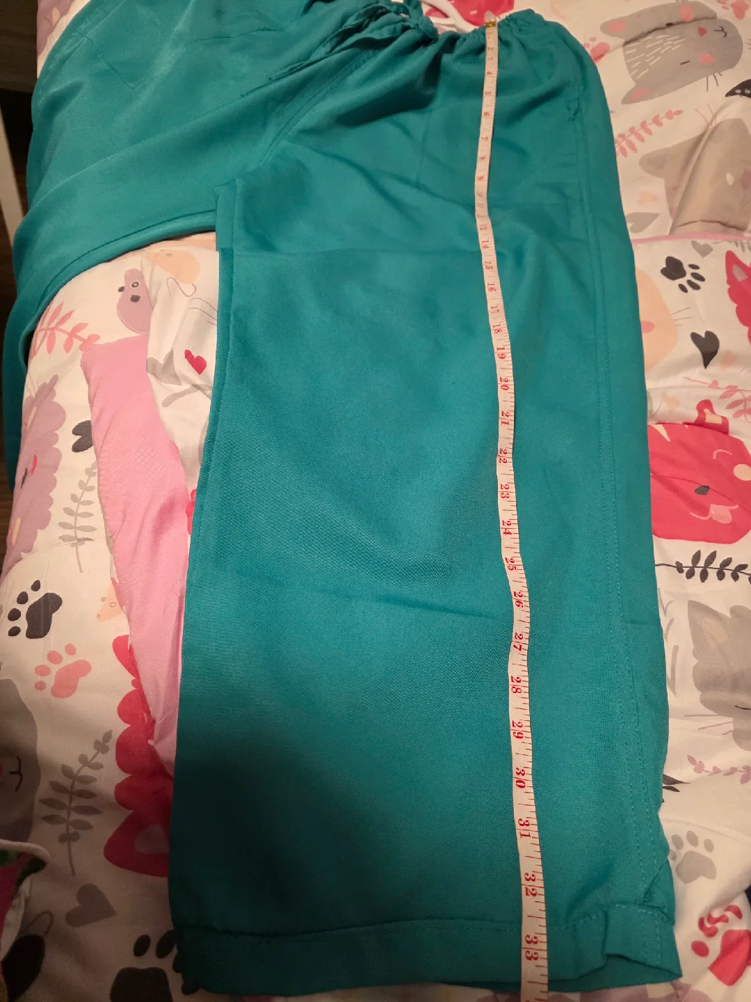 Womens Plus Teal Scrub Set - Top & Pants image indicator(3)