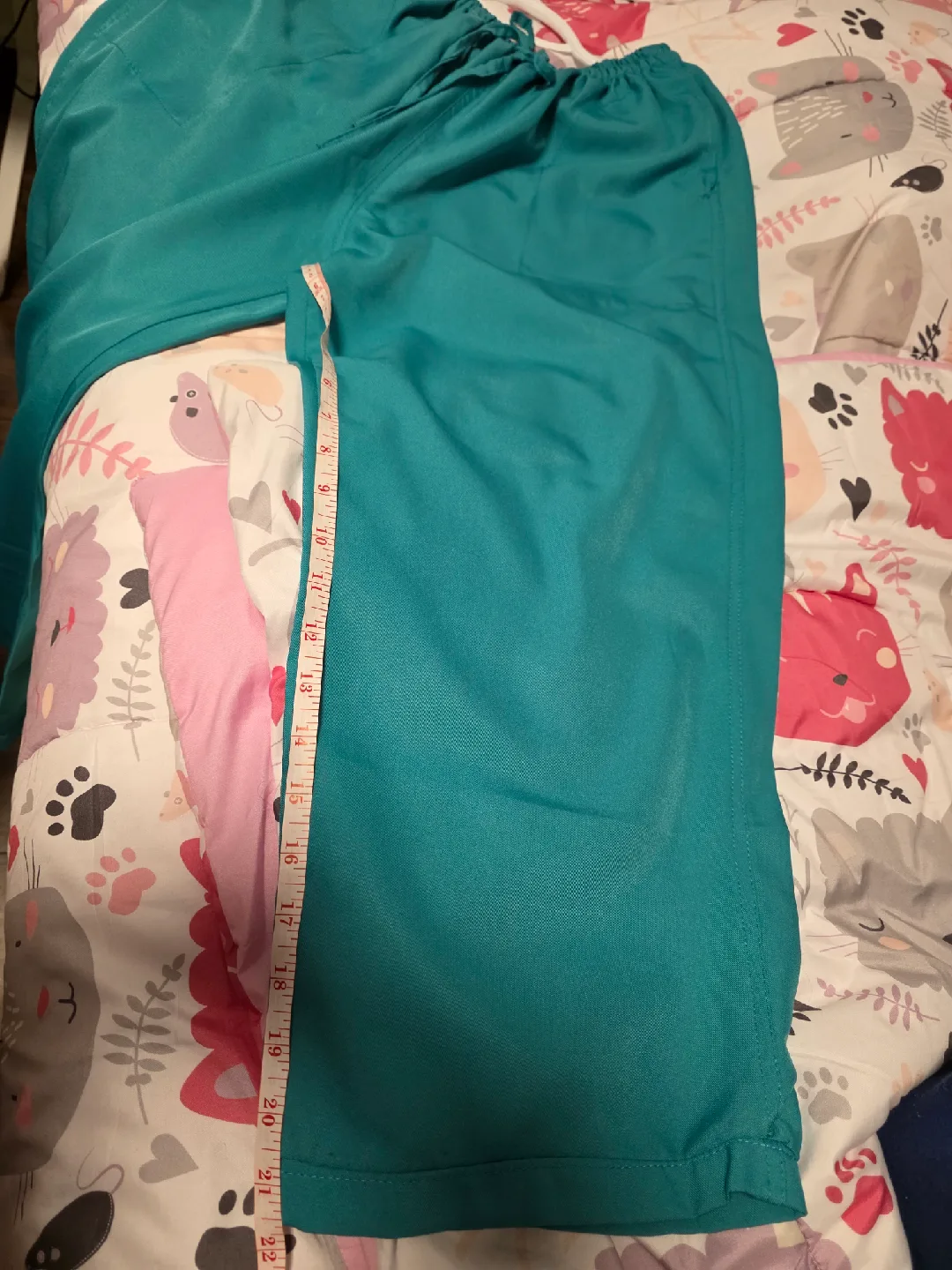 Womens Plus Teal Scrub Set - Top & Pants image indicator(4)