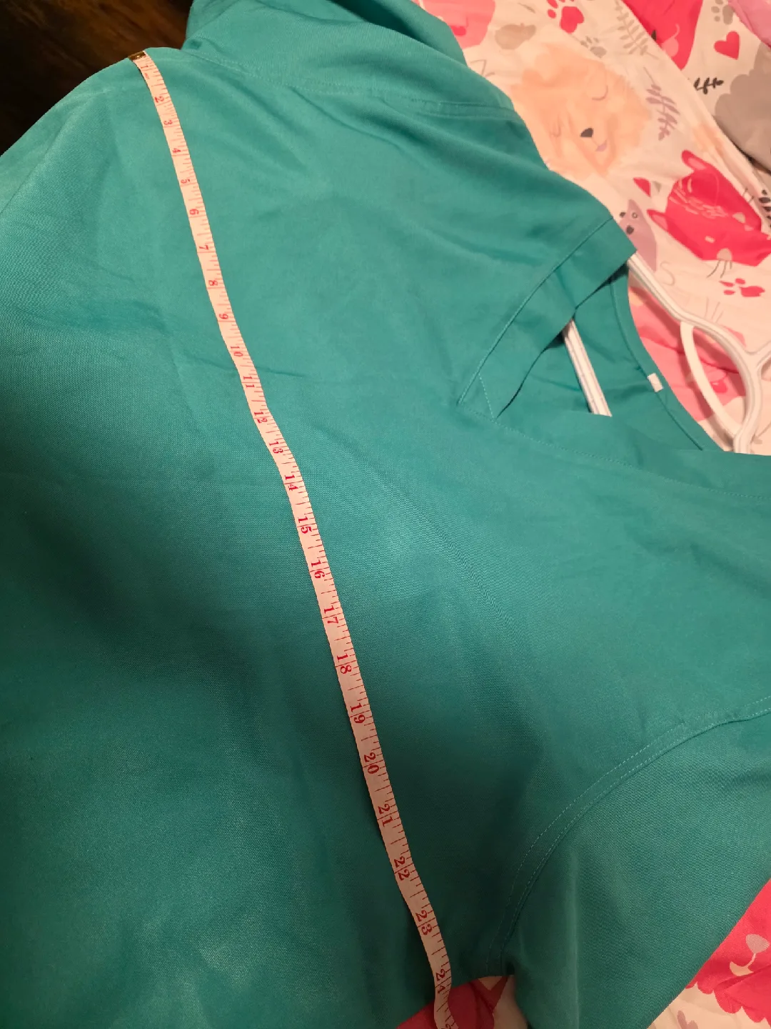 Womens Plus Teal Scrub Set - Top & Pants image indicator(5)