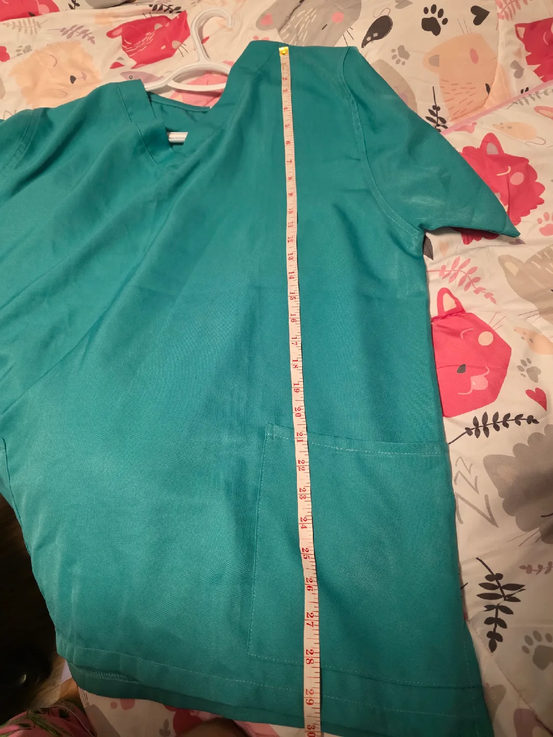 Womens Plus Teal Scrub Set - Top & Pants image indicator(6)