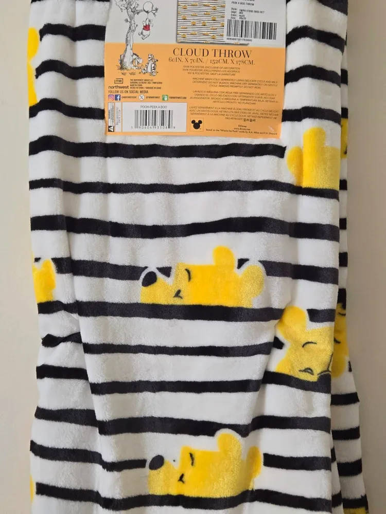 Disney Winnie the Pooh “Peek-A-Boo” Cloud Throw Blanket 60x70 image indicator(3)