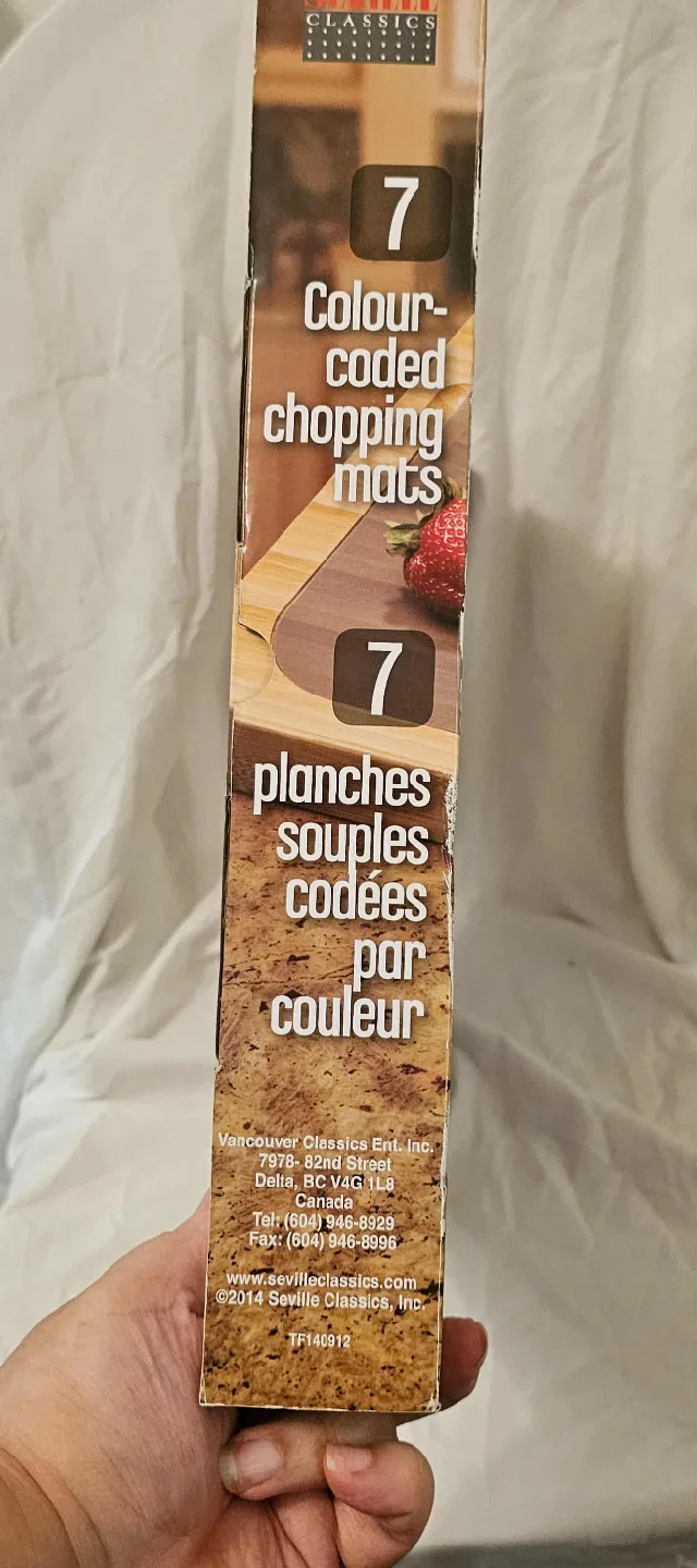Multi-Coloured Seville Classics 7 Colour-Coded Chopping Mats image indicator(7)