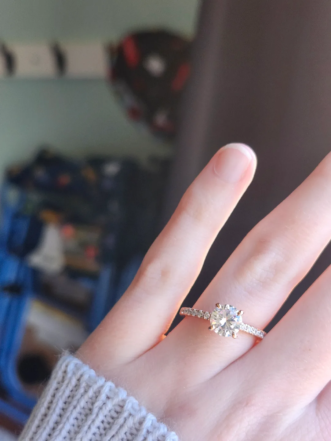 Rose Gold plated engagement ring