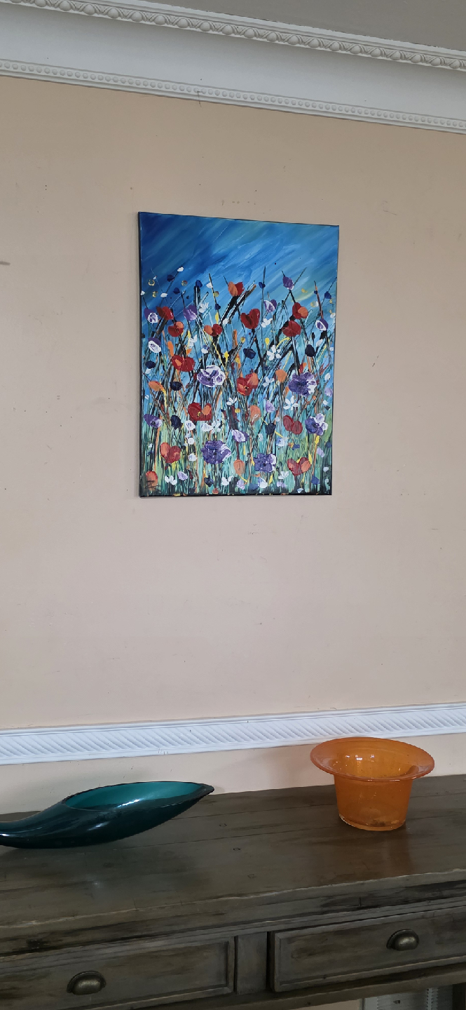 original hand-painted painting by local artist Wild flowers