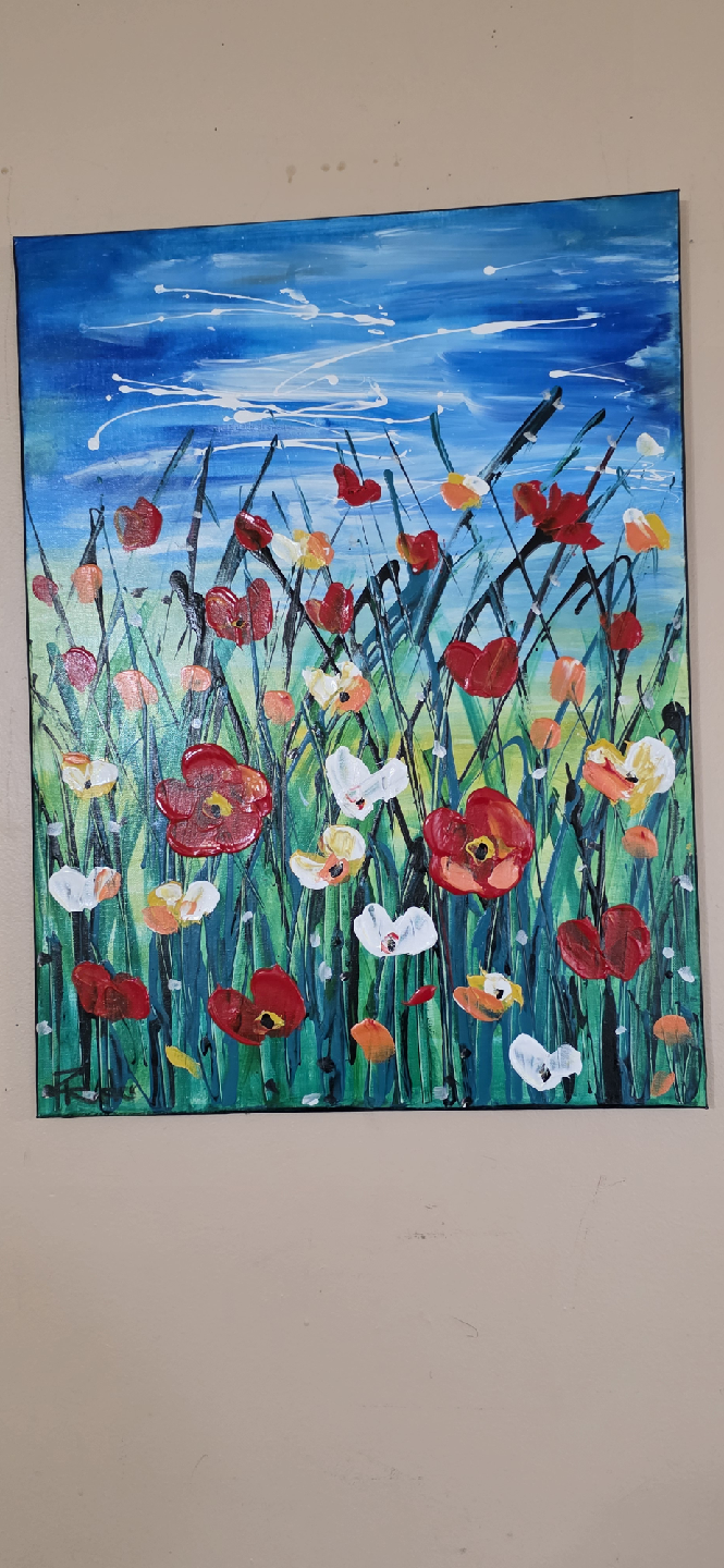 original hand-painted painting by local artist Wild flowers - photo 2