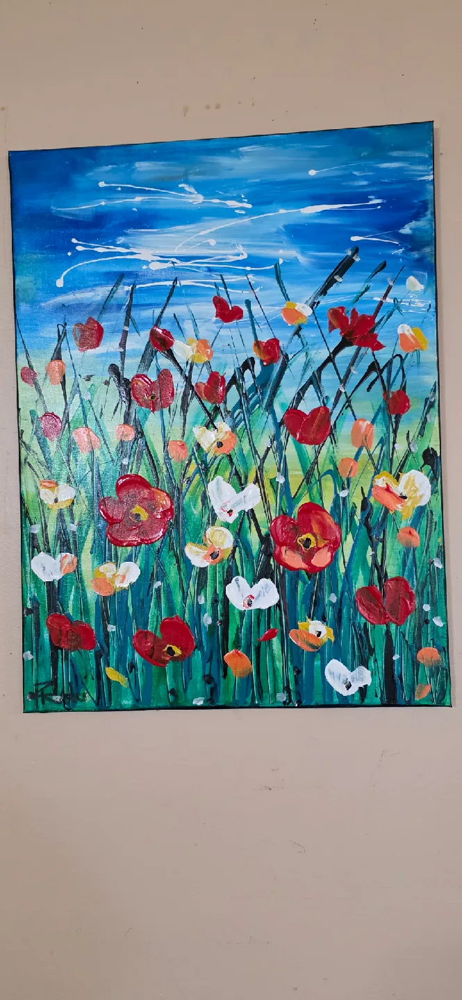 original hand-painted painting by local artist Wild flowers image indicator(2)