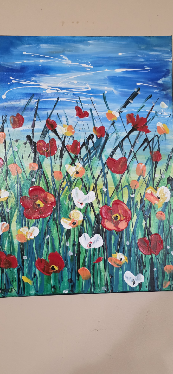 original hand-painted painting by local artist Wild flowers - photo 4