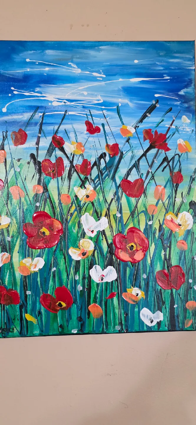 original hand-painted painting by local artist Wild flowers image indicator(4)