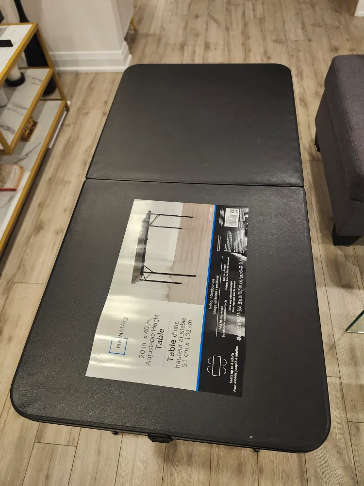 Mainstays 20"x40" Adjustable Height Folding Table image indicator(2)