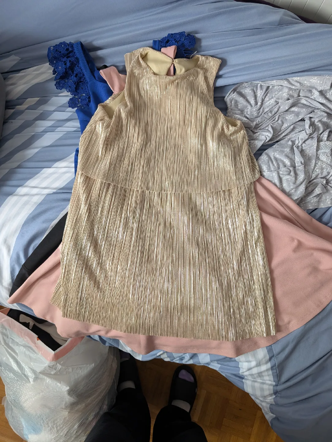 Assorted Dresses - Blue, Pink, Gold, Black image indicator(3)