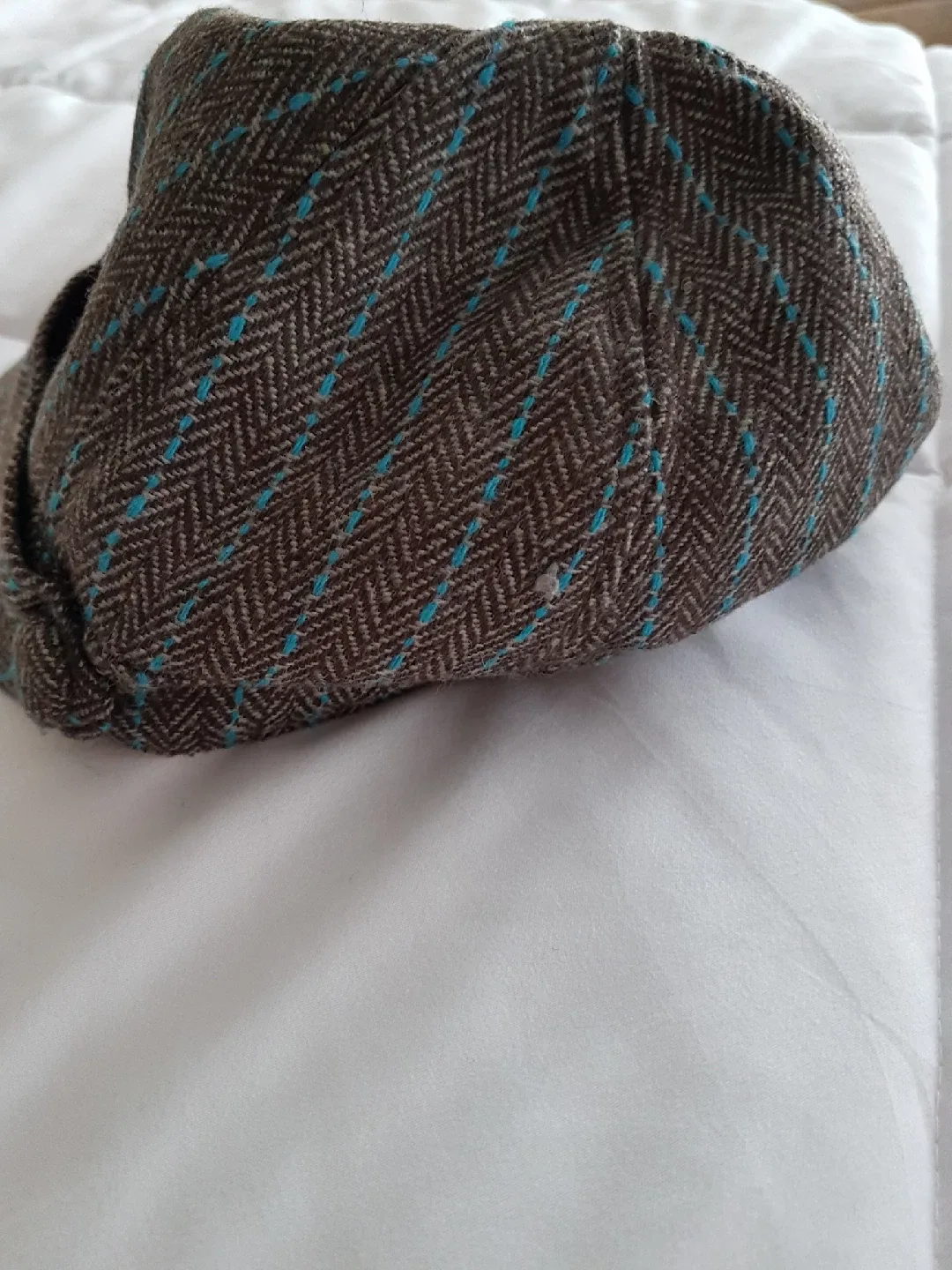 Mark. Brown Herringbone Newsboy Cap image indicator(4)