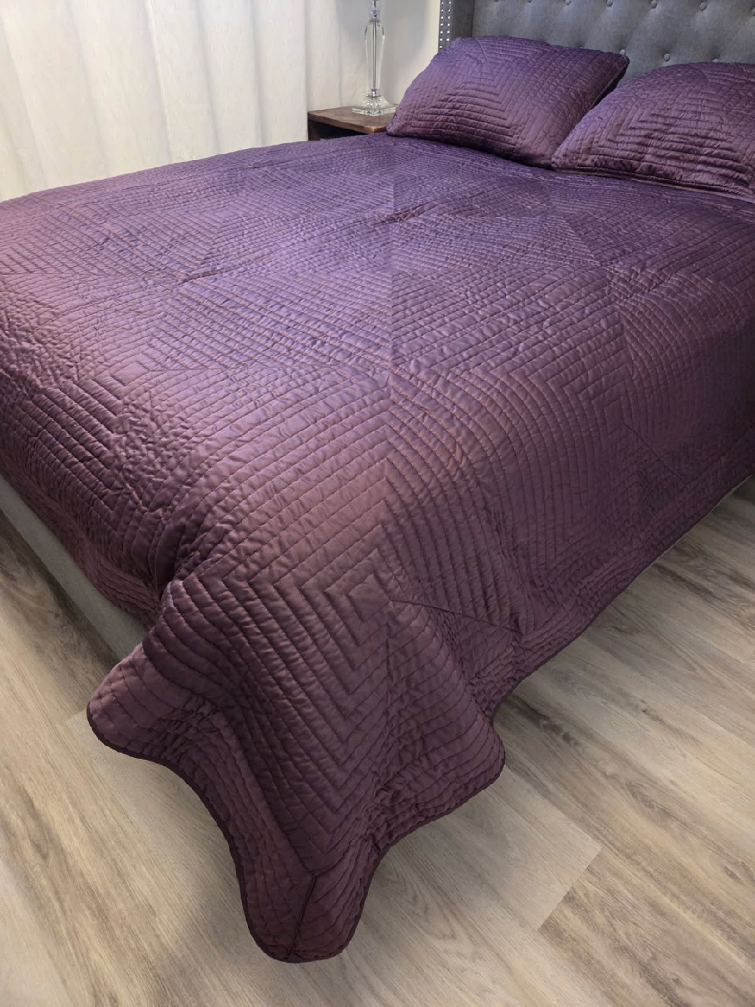 Style Quilted Bedspread - Purple
