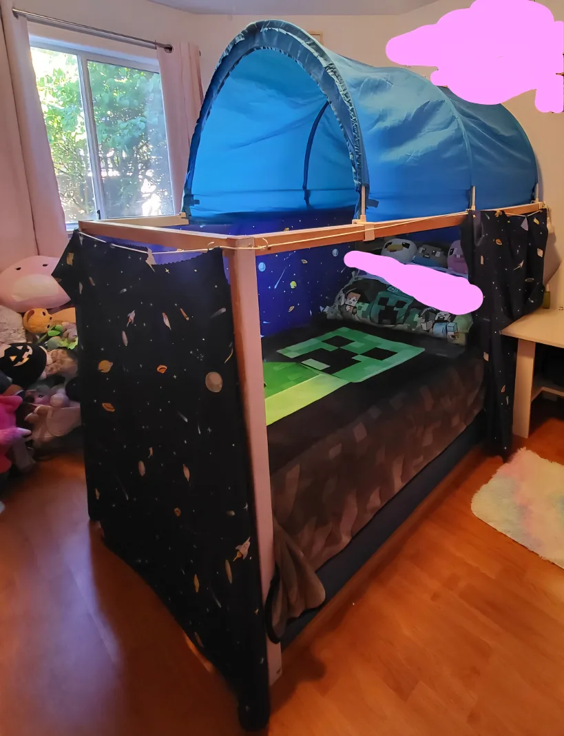 IKEA Kura Bed Frame with Canopy & Curtains image indicator(3)