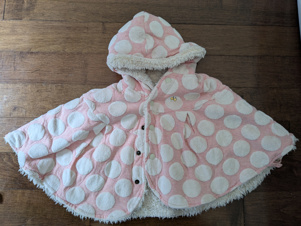 Branches Kids Pink & White Polka Dot Reversible Hooded Cape
