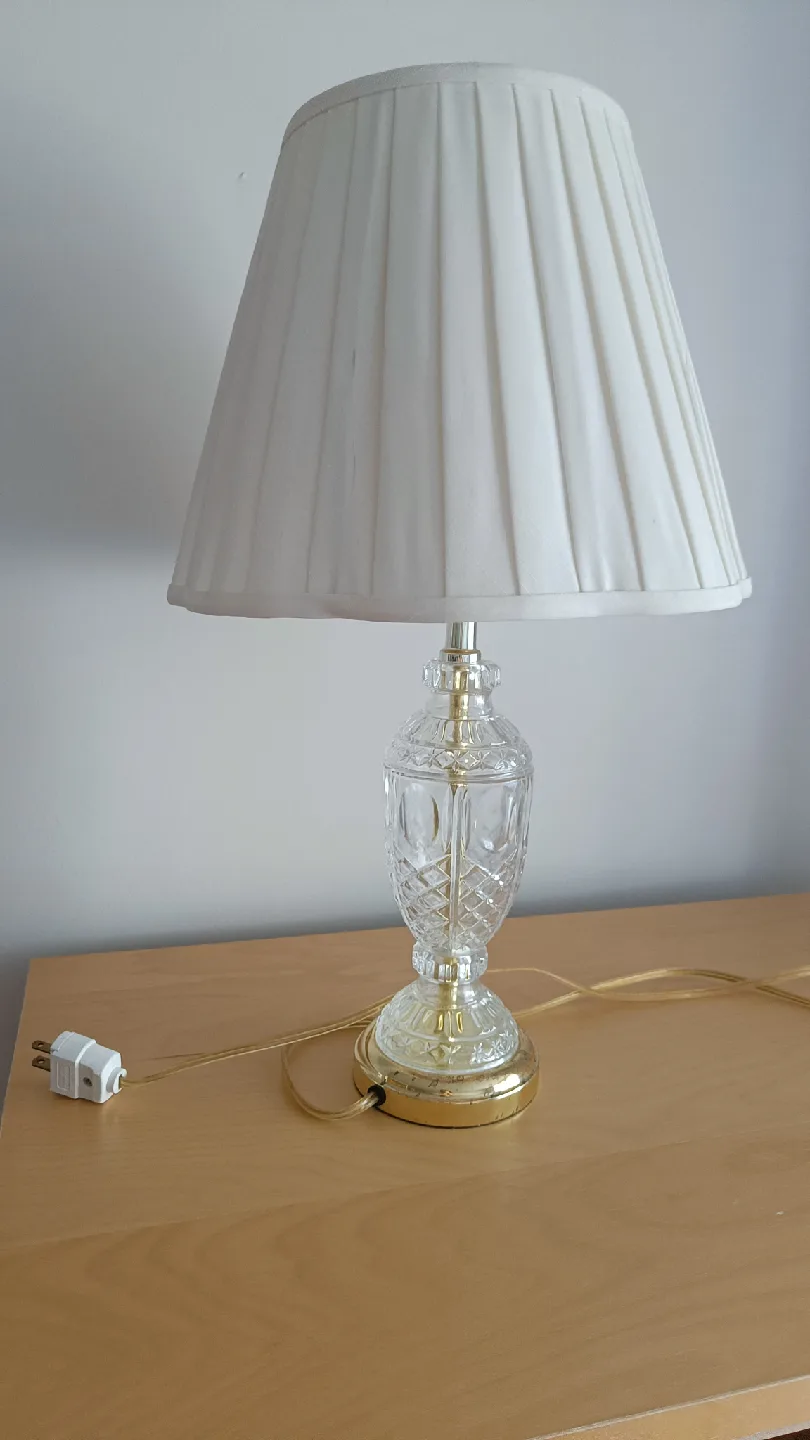 Crystal Table Lamp with White Shade 🧡 thumbnail