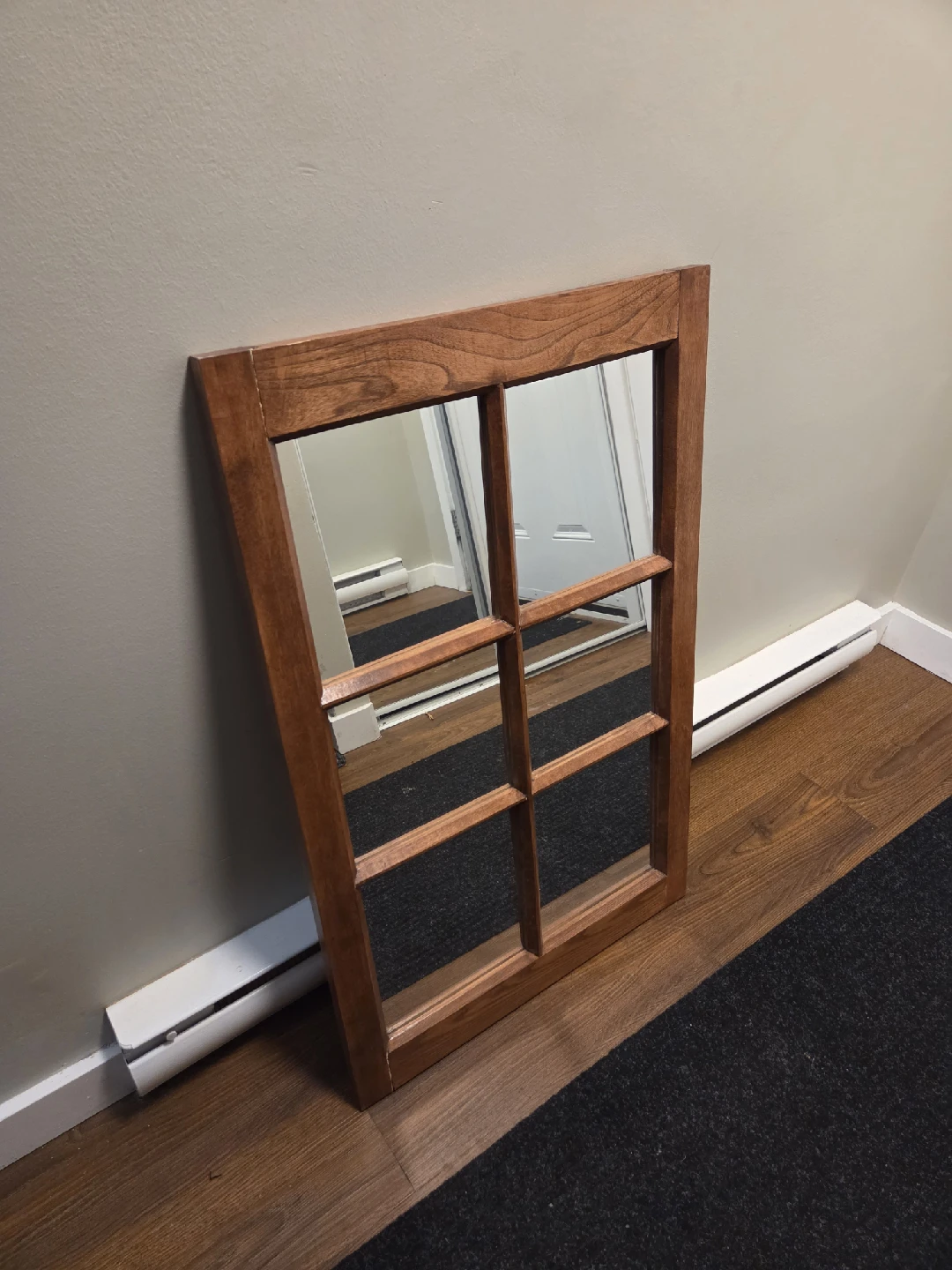 Wooden Window Pane Mirror - photo 2