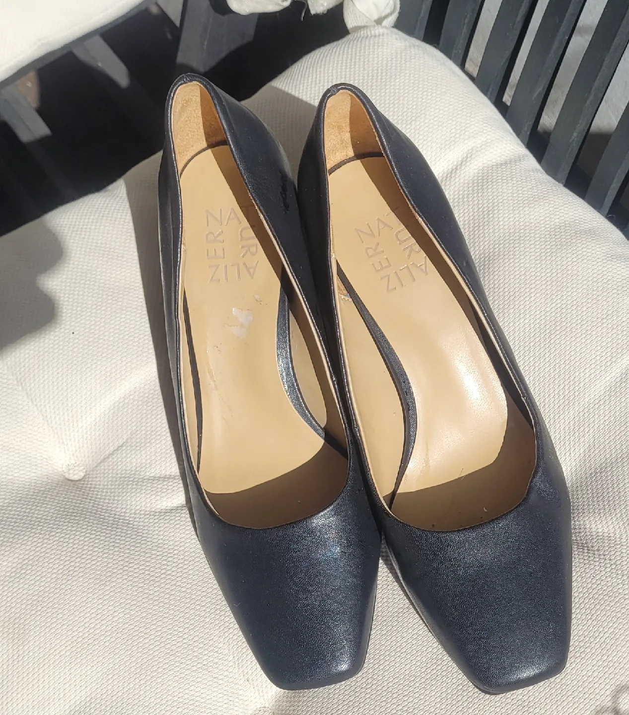 Naturalizer Aliz Black Leather Heels - Size 7.5M🧡 thumbnail
