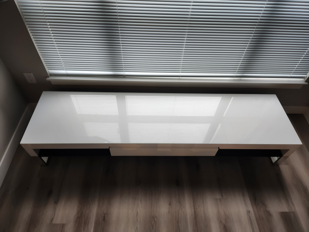 White TV Stand with Drawer