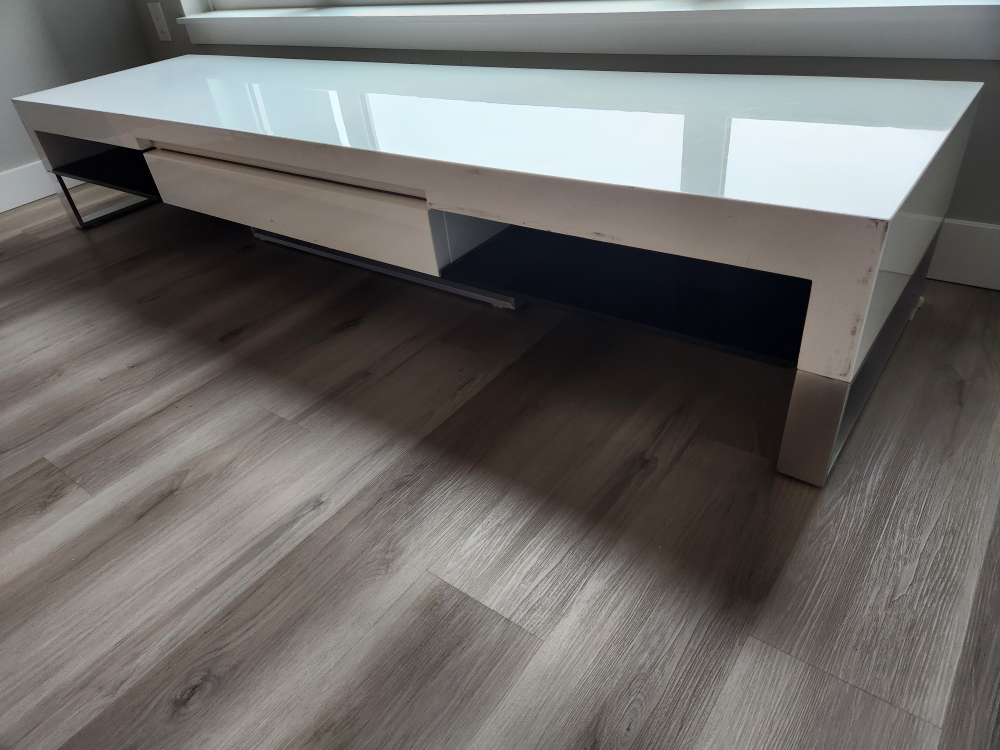 White TV Stand with Drawer - photo 2