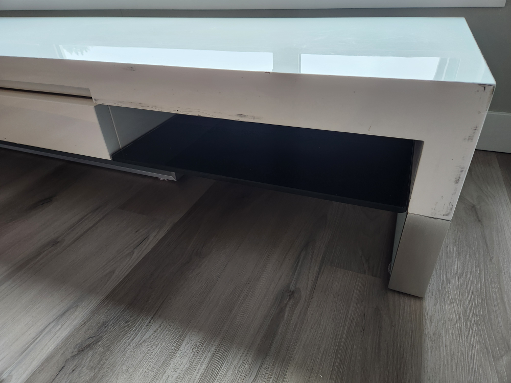 White TV Stand with Drawer - photo 5