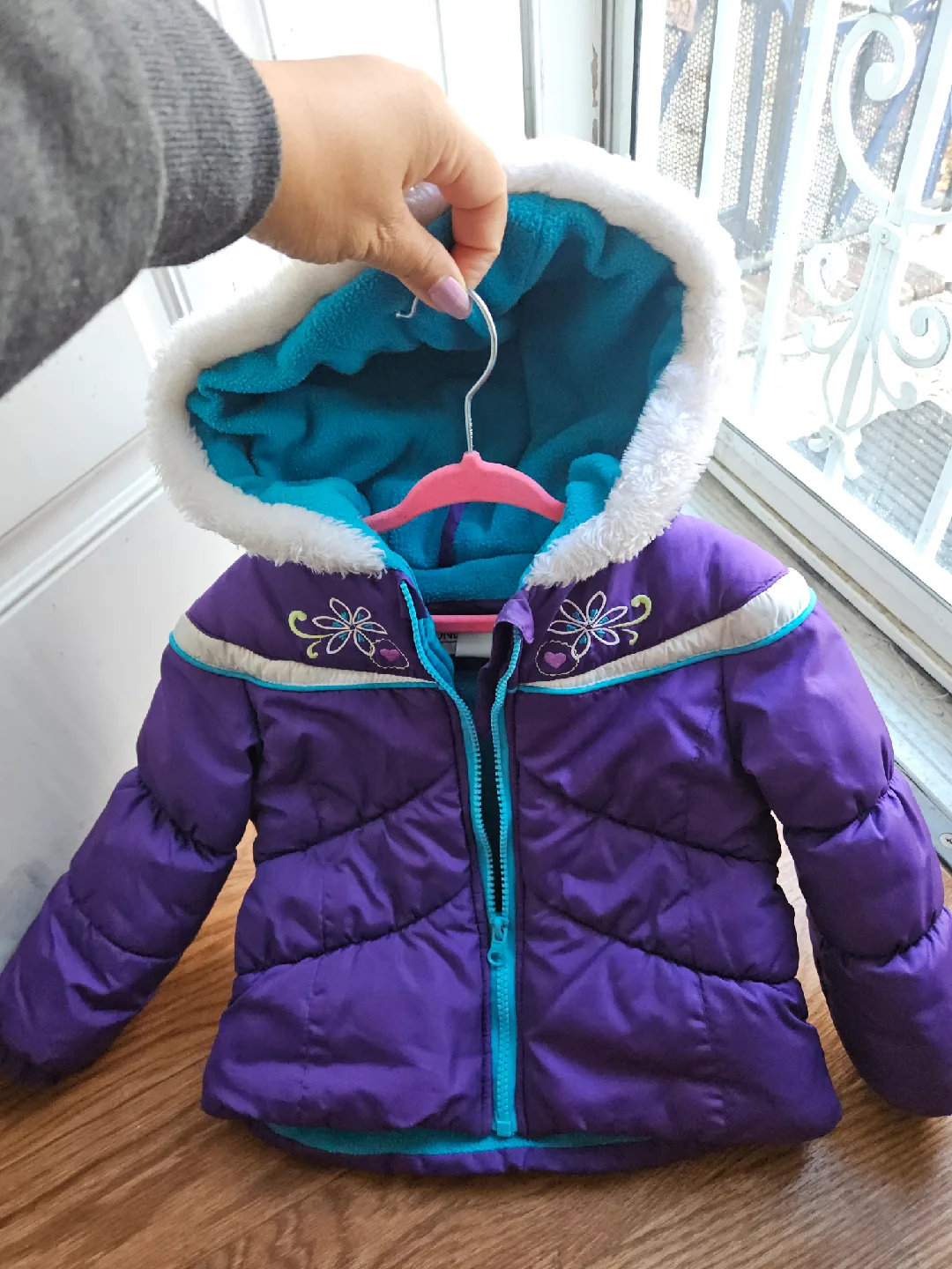 London Fog Purple Puffer Jacket - Size 2T image indicator(2)
