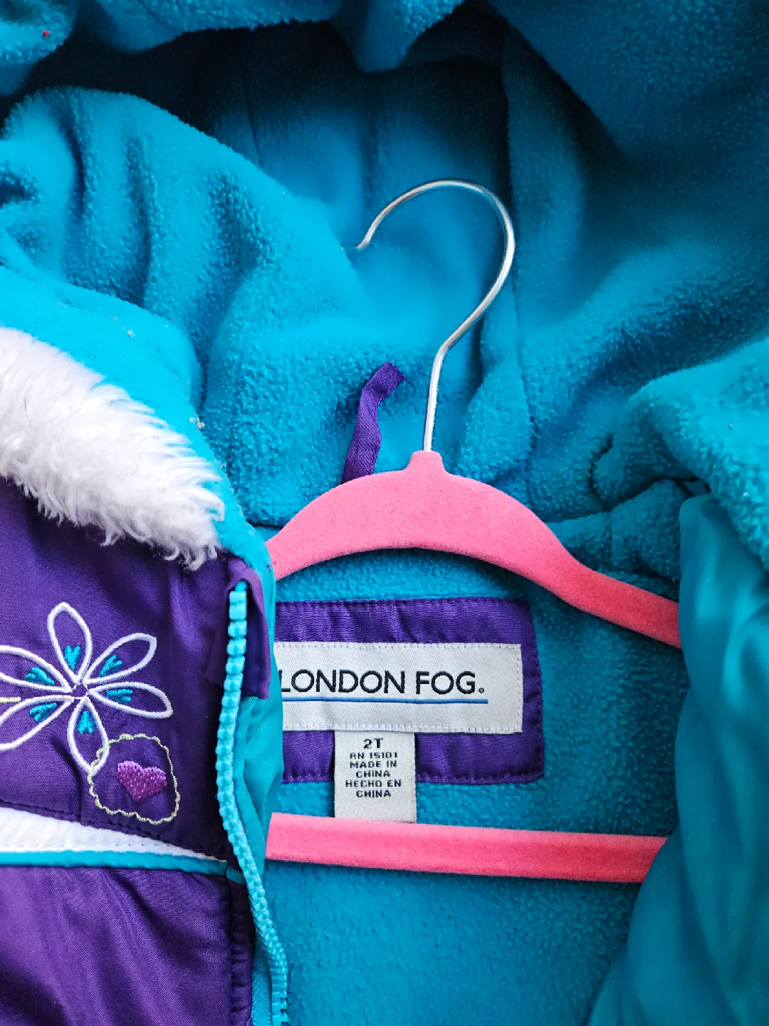 London Fog Purple Puffer Jacket - Size 2T image indicator(3)