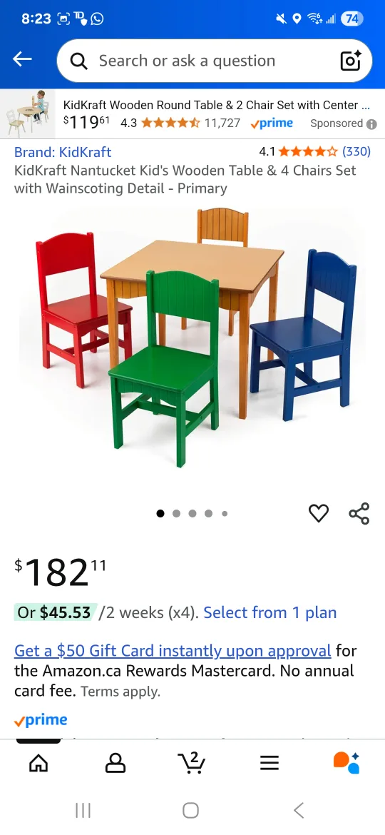 Kidcraft Kids Wooden Table with 4 chairs image indicator(2)