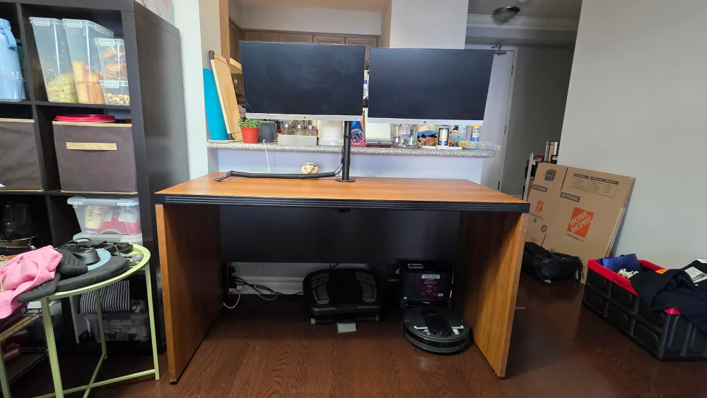 HP Monitor with Dual Monitor Stand and Table image indicator(10)