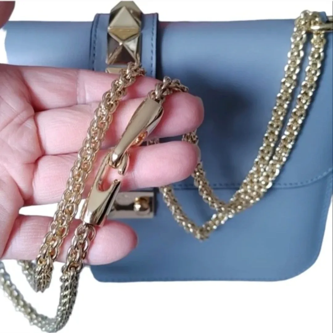 Valentino Garavani Blue Leather Rockstud Bag image indicator(7)