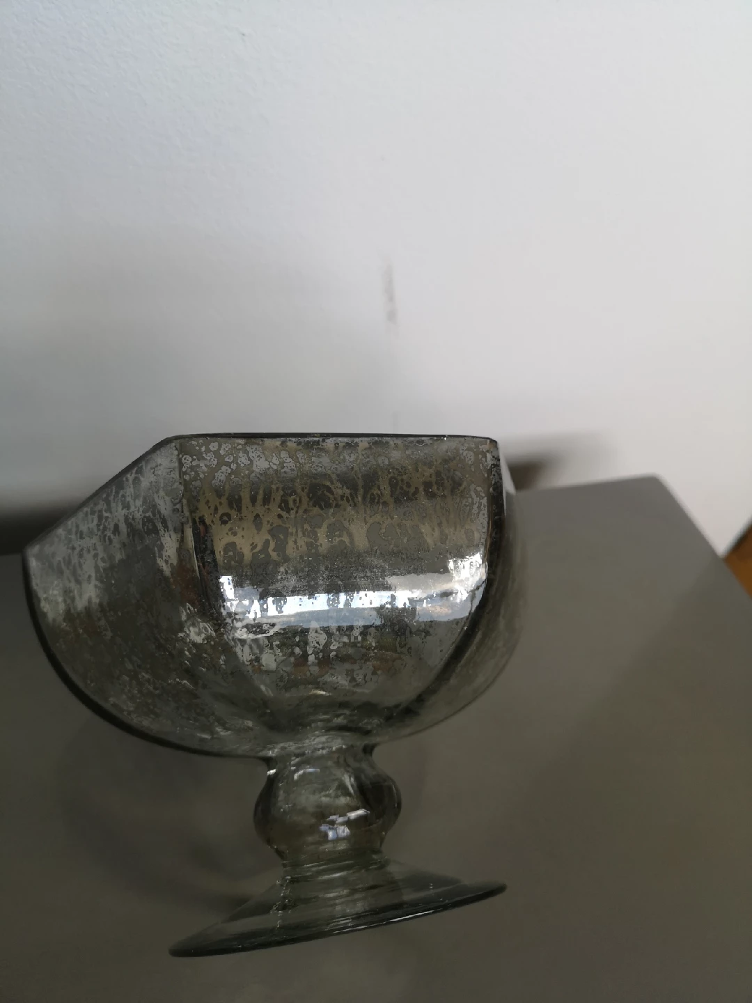 Decorative Silver Mercury Glass Pedestal Bowl - photo 4