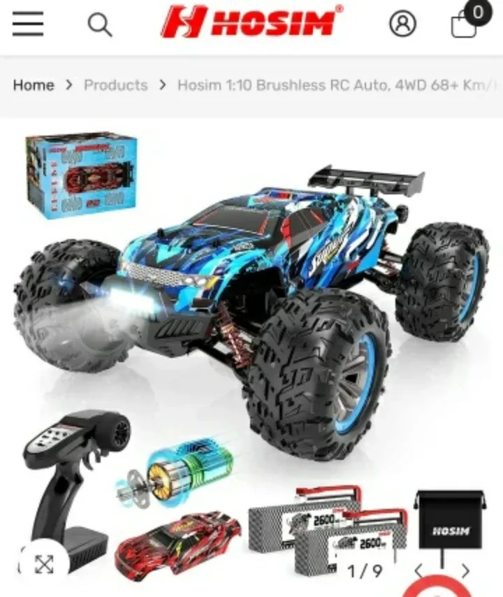 Hosim x07 4x4 Brushless RC Monster truck/truggy. 1:10 scale thumbnail