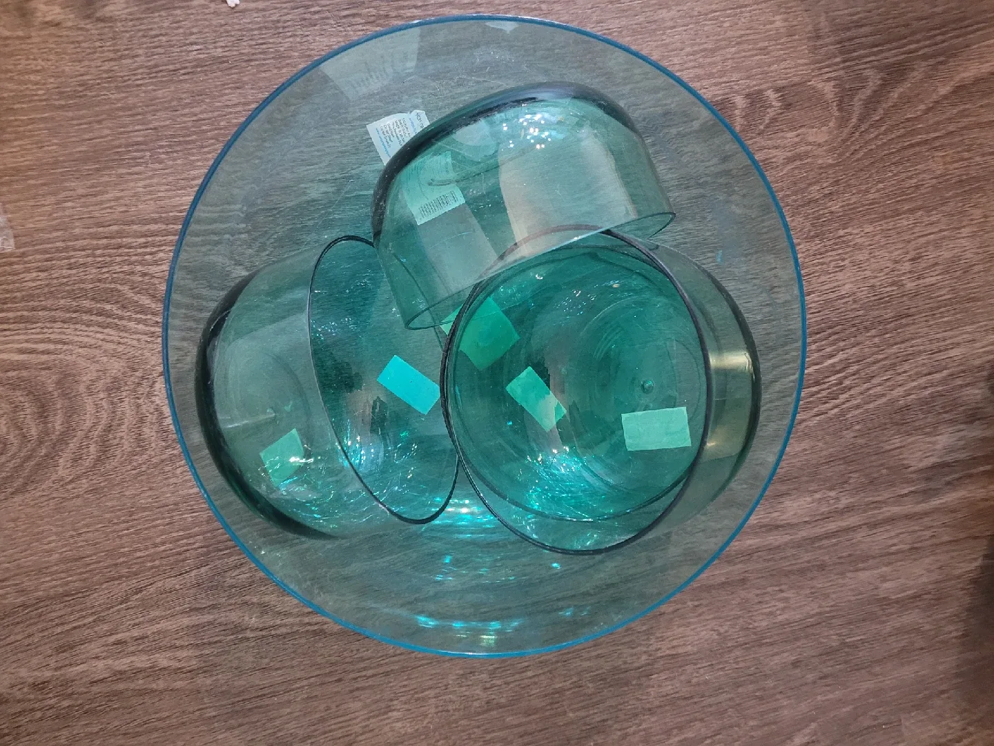 Turquoise Glass Bowl Set image indicator(2)