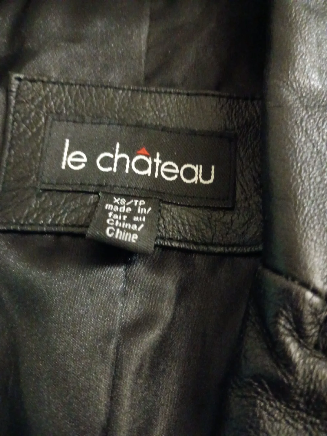 Le Chateau Black Leather Coat XS thumbnail