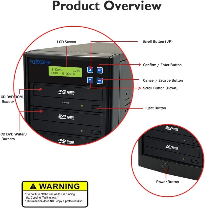 PlexCopier 24X SATA 1 to 5 CD DVD image indicator(2)