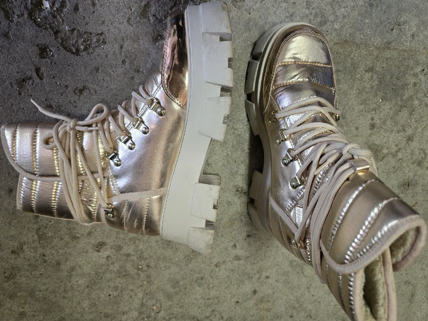 Aldo Rose Gold Platform Boots - Size 7.5 image indicator(2)